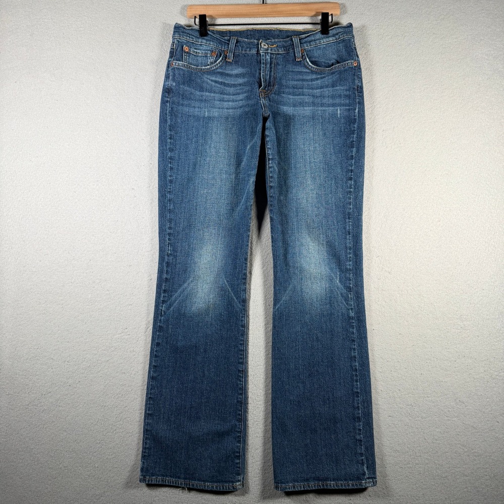 Lucky Brand Midrise Flare Jeans 10/30 Midtown Wash 7W10330 Blue Denim Stretch